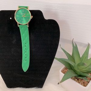 Kelly Green Quilted Band Watch